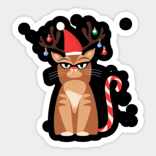 Grumpy Christmas Cat. Christmas Cat 2024 Sticker